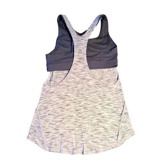 Lululemon gray marled tank with built in gray bra 6 - Picture 3 of 9